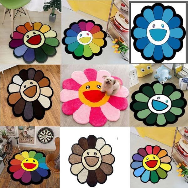2026 cologne Carpets INS Cartoon Flower Round Carpet Anti Slip Children's Playground Soft Plush Rugs Coffee Table perfume Rug Living Room Dec Flo Mats Living Be