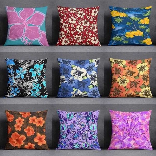 Plant flower pattern pillowcase sofa living room cushion cover bedroom bed car pillow cover home decorationM240717