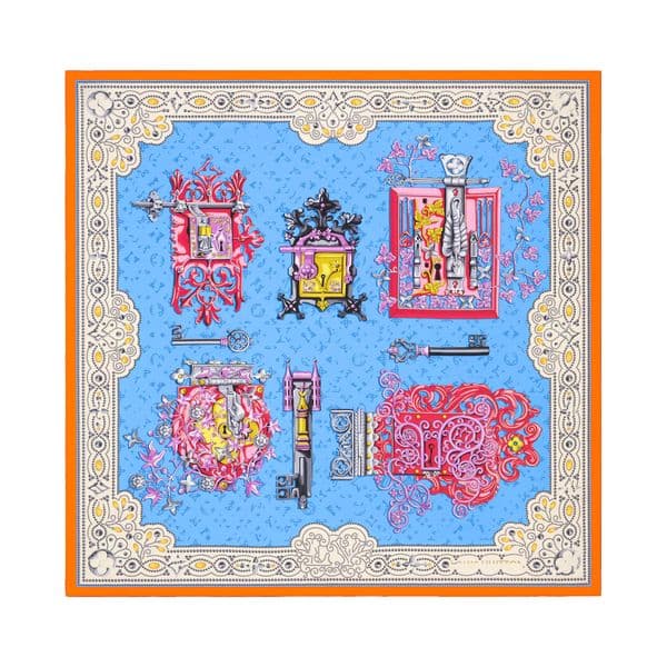 M79933 LOCKS 90 Pink Square Head Scarf 90CM Hair Scarves Shawls Bag Bandanas Summer Spring Accessories Female Foulard Femme 90cm*90cm Ship Print