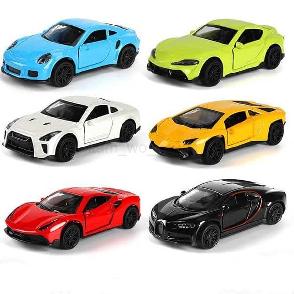 1 43 Diecast Alloy Car Model Metal Pull Back Simulation Car Toy Boy Sports Car Ornament with to Open the Door Toys for kidsM240717