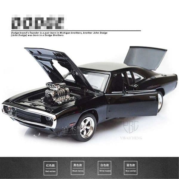 1/32 Fast Furious Charger Car Model Diecast Alloy Horses Muscle Vehicle Models With Sound Lighting Toy Gift For CollectionM240717