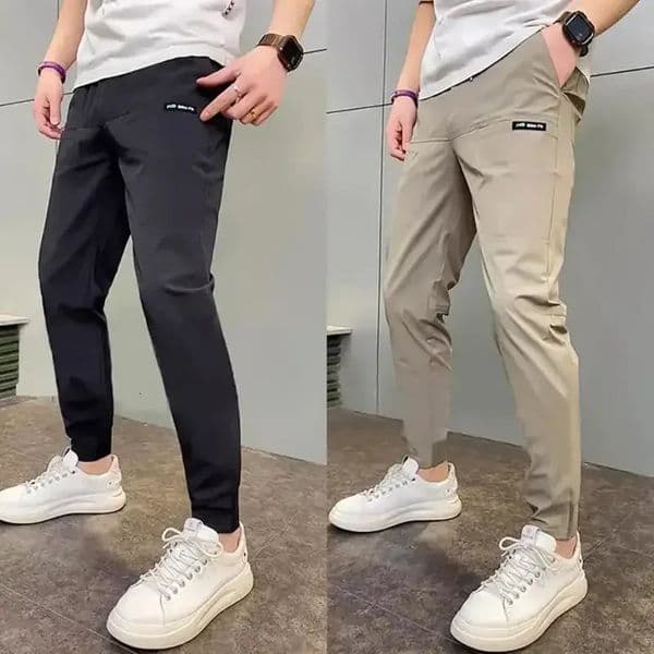 Mens High Stretch Multipocket Skinny Cargo Pants Sweatpants Solid Color Casual Work Outdoor Joggers Trousers 240713