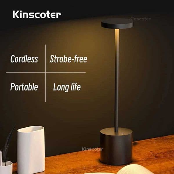 Cordless Rechargeable Gold LED Night Light Table Lamp Modern Bedside LED Aluminum Alloy Type-c USB Desk Atmosphe Lamp Room Decor Z250211