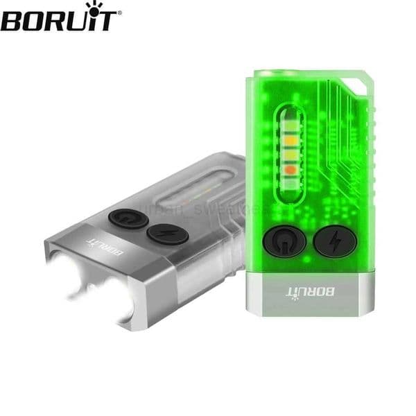 BORUiT V10 LED Keychain EDC Flashlight Type-C Rechargeable Fluorescence Torch Work Light Magnet Buzzer 365nm UV Pocket LanternCL240718