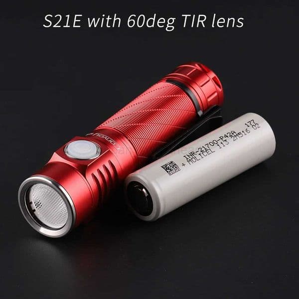 Convoy S21E 21700 flashlight with 60deg TIR lens SST40 SFT40 519A with battery insideCL240718