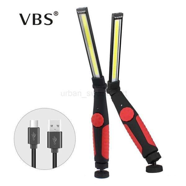 Dimmable Led Flashlight USB COB Mechanic Work Shop Flashlights Led Rechargeable Work Light Magnet Swivel Flashlight Car RepairCL240718