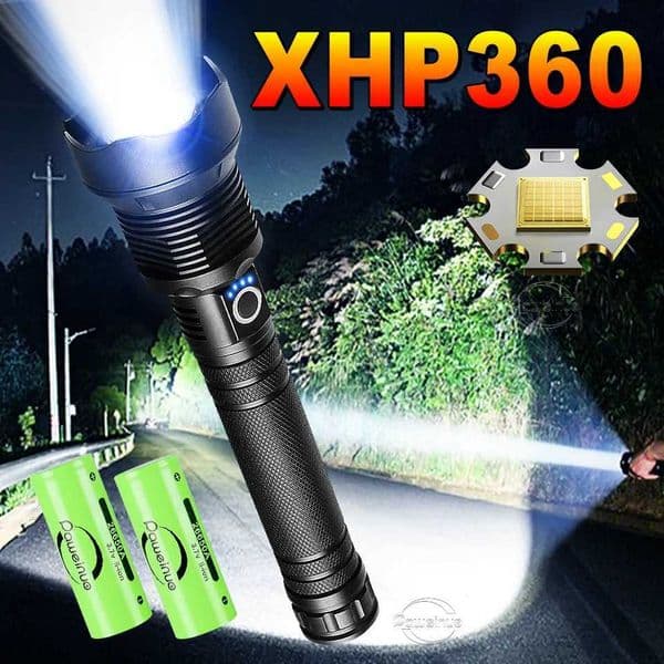 XHP360 LED Flashlight With USB Charging High Power Rechargeable Flashlights Camping Lantern 6000mAh Hand Light High Lumen TorchCL24o718