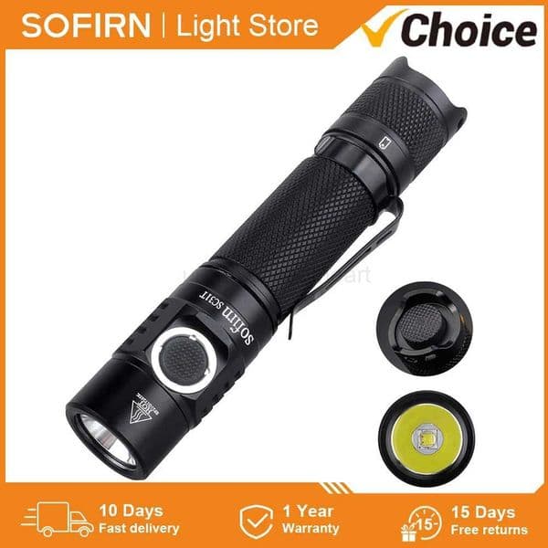 Sofirn SC31T 2000LM Tactical Flashlight USB C Rechargeable LED Torch SST40 18650 Flashlight with Tail SwitchCL24o718
