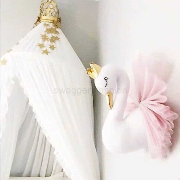 40CM Golden Crown Swan Doll Flamingo Wall Hanging Decoration Nordic Style Swan Stuffed Toy Birthday Gift Baby Room Nursery DecorB24718