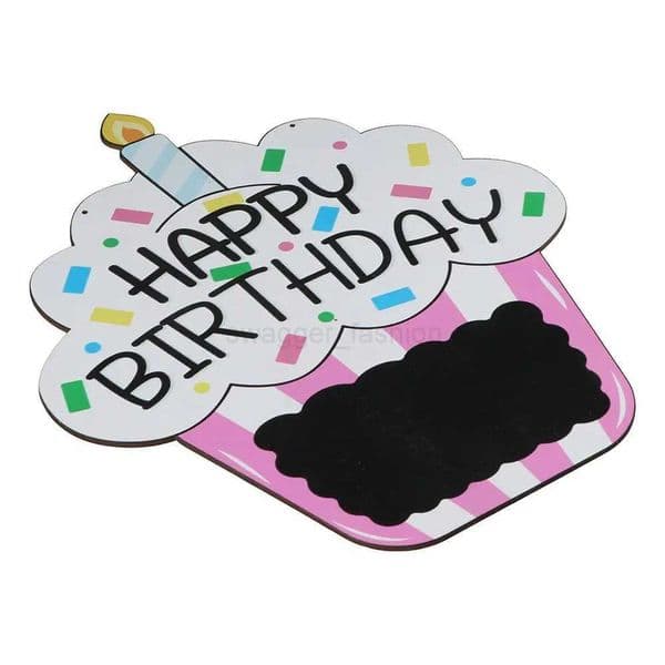 2Pcs Wooden Birthday Wall Hanging Door Decor Colorful Back To School Decorations Welcome Decor Cupcake Design Hanging BirthdayB24718