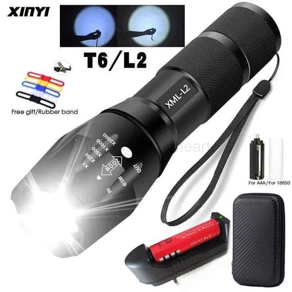 LED Rechargeable Flashlight XMLT6/L2 linterna torch Use 18650 Battery 5Modes Waterproof Camping Powerful Led FlashlightCL240718