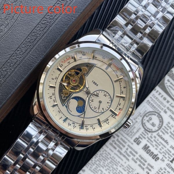 Bre 2026 luxury men's watch big flywheel automatic mechanical watches designer wristwatch High quality Top luxury brand stainless steel strap