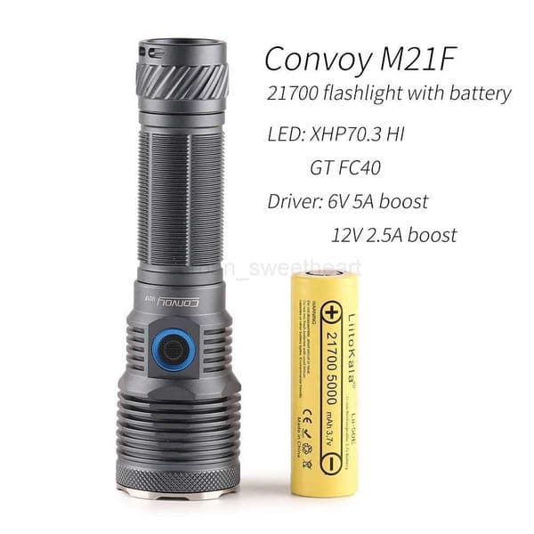 Convoy M21F 21700 flashlight type-c charging portGT FC40 XHP70.3 HI high CRIwith 21700 battery insideCL240718