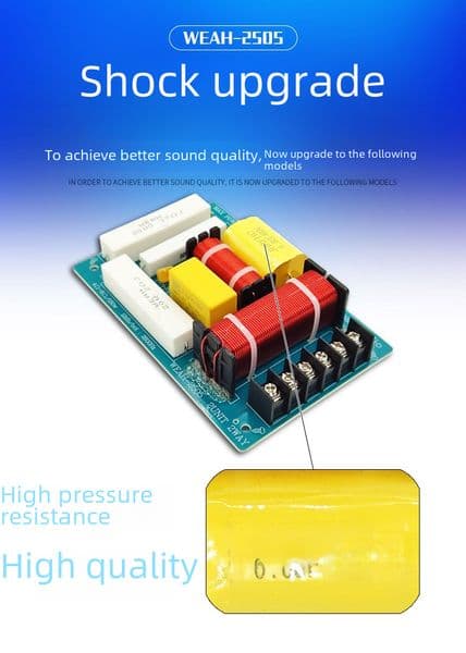 Frequency divider high and low two-way HiFi high-fidelity speaker modification upgrade Crossov welding-free audio splitter