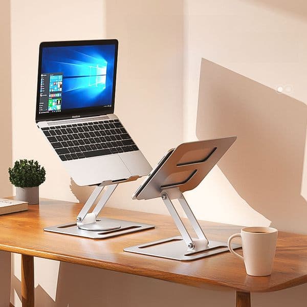 All aluminum alloy laptop stand tablet bracket carbon steel folding rotating desktop stand heightening device cross-border
