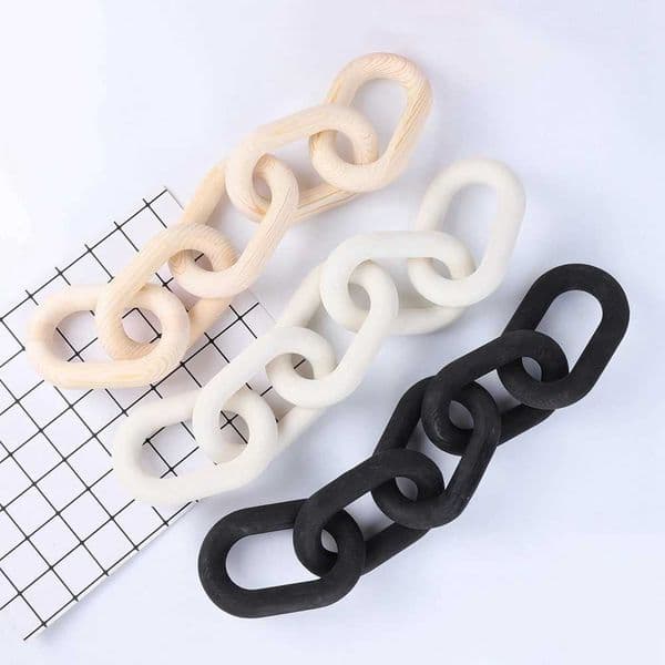 Boho Style Chain Link Wooden Hand Wall Hanging Knot Home Ornament Coffee Table Farmhouse Decorative Pendant Crafts 3/5Link LotB24718