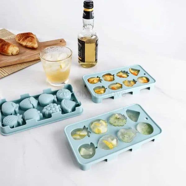 8 Grids Silicone Ice Cube Maker Ice Cube Tray Fruit Shape Ice Cream Mould Forms for Ice Kitchen Whiskey Cocktail Accessory DC05M240719