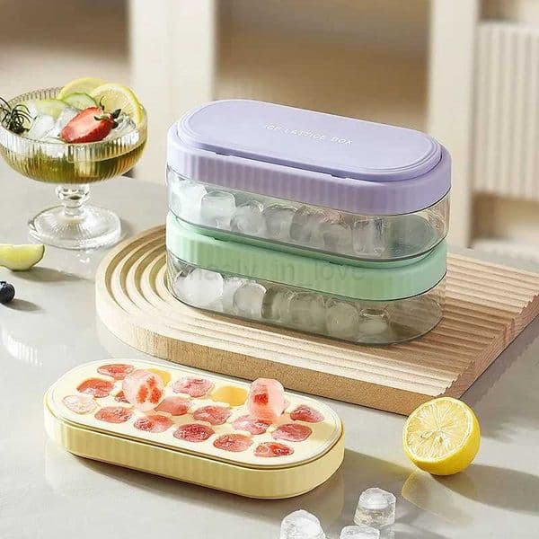 18 Grids Ice Block Mold Portable Water Injection Ice Pan Silicone Food Grade Household Storage Box Qualification Ice Block Good M240719