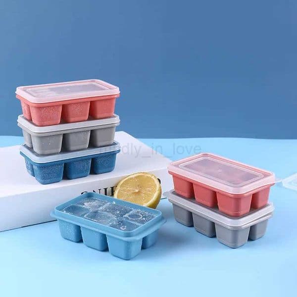 6 Grids Ice Tray Mold Food Grade Soft Silicone Ice Cube Mould Ice Cream Blocks Makers DIY Homemade Cold Drink Kitchen ToolsM240719