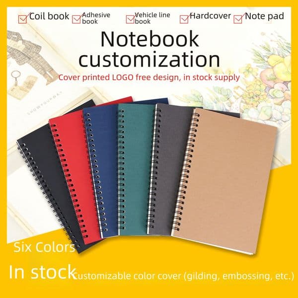 Spot wholesale creative stationery notebook advertising gilding gift notepad Kraft paper coil this logo