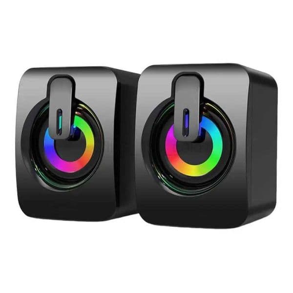 PC Computer Speaker Protable Wired Connection Music Player With Adjustable RGB Lighting Plug And Play Speakers For home partyM240719