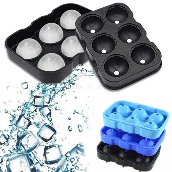 Ice Hockey Mold 6-hole Ice Hockey Mold Silicone Ball Mold Small Ice Hockey Ice Tray Mold Round Mold Cold Drink ToolsM240719