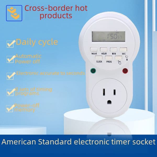 Spot 110V US standard electronic timer UV lamp automatic power off US gauge 7 days cycle timing socket US
