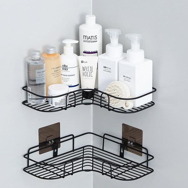 Punch-free corner storage rack bathroom tripod wash rack dormitory storage toilet bathroom wall rack