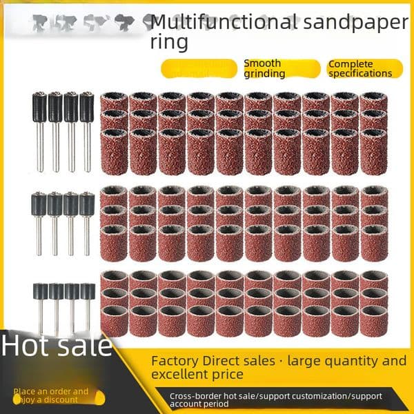 102pc 1/2 3/8 1/2 sand ring set nail tools grinding head sand ring grinding machine special sand ring