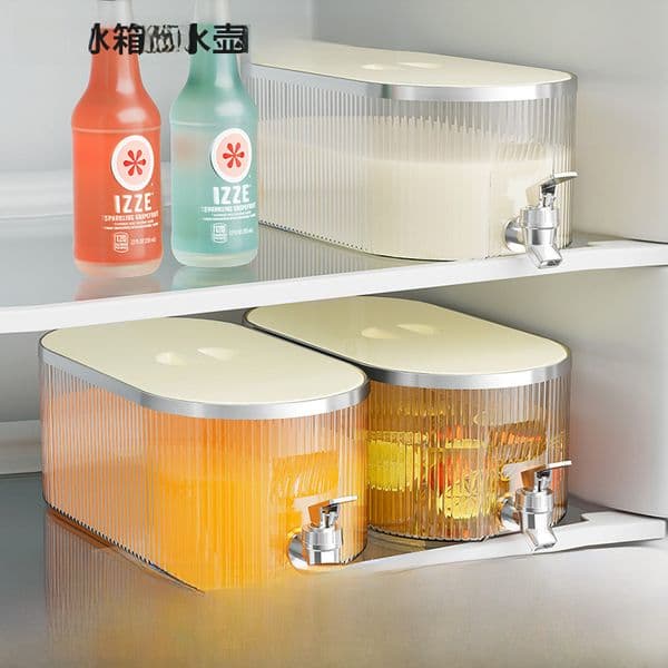 Refrigerator Cold Kettle with Faucet Household Cold Kettle Large Capacity Beverage Barrel High Temperature Resistance Drop-resistant Cold Bubble Kettle Fruit Juice Kettle