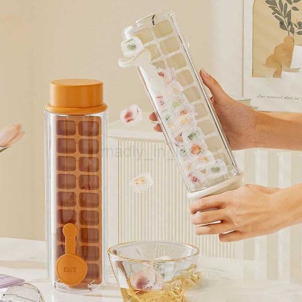 Rotating Ice Cube Tray with Ice Storage Box 18 Grids Ice Cube Mold Easy Release Ice Moulds Cocktails Whiskey DIY Ice Cube MakerM240719