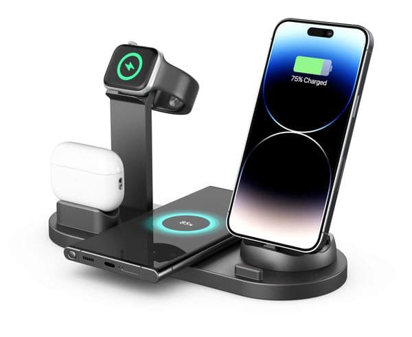 Factory supply five-in-one wireless charger for iPhone14 mobile phone headset watch 15W wireless fast charge