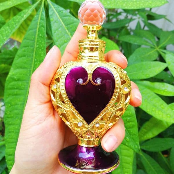 Perfume Bottle Peach Heart Alloy Oil Bottle Empty Bottle 10ml Bottled Cross-border Wholesale Dubai Arab Middle East