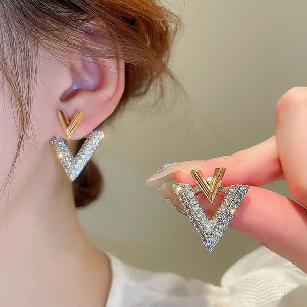 Luxury ear stud Earrings Gifts Designer Engagement silver Cubic Zirconia Earrings for Women Diamond Earrings Wedding Party Jewelry