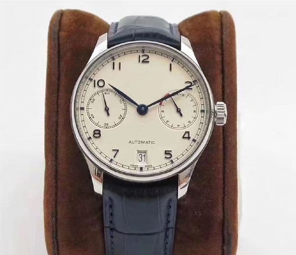 Men's watch seven-day chain automatic mechanical movement independent small second hand true kinetic energy indicator sapphire glass cowhide strap 42mm