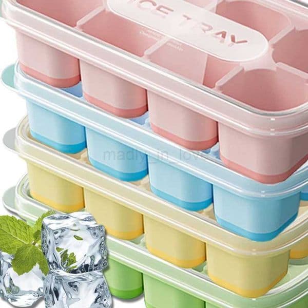 8 Grid Ice Block Mold Reusable Ice Cube Making Box with Lid Ice Cream Fruit Pudding Quick Freezing Mold Bar Kitchen AccessoriesM240719