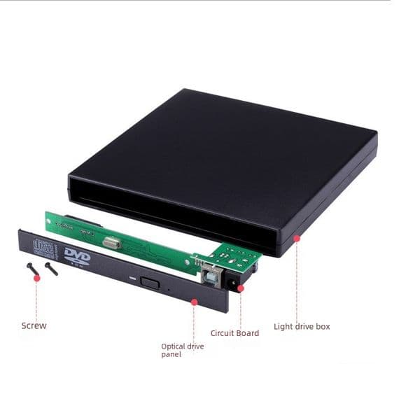 Portable 12.7mm optical drive box USB mobile kit USB 2.0 notebook external SATA serial port external connection