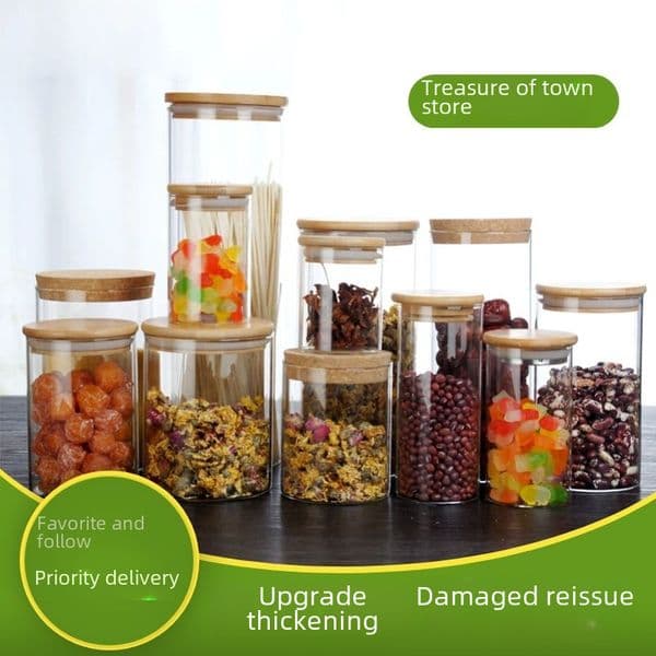 Spot wholesale glass sealed jar scented tea jar glass jar storage jar kitchen storage household items