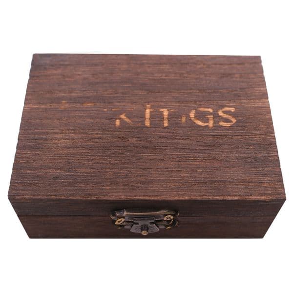 Cross-border hot sale letters vikings wooden box retro personalized solid wood jewelry box packaging box Brown gift box
