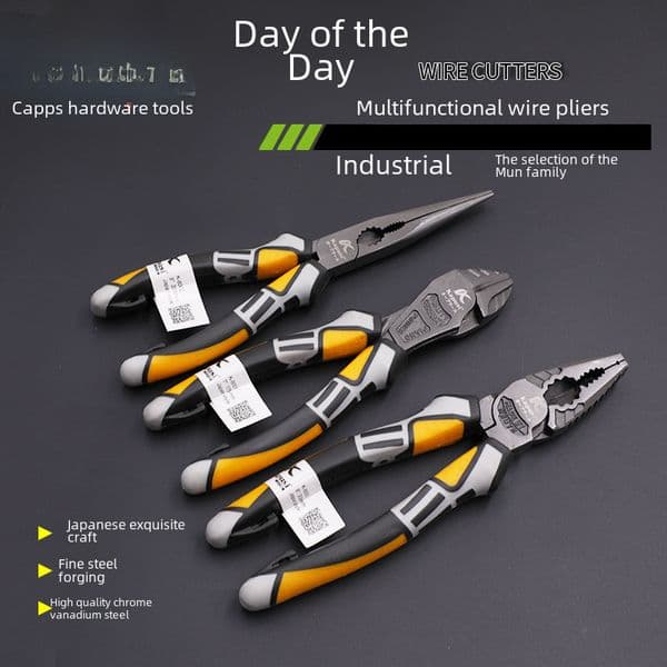 Kapusi industrial grade multifunctional labor-saving steel wire pliers pointed mouth diagonal pliers wire breaking pliers electrician wire stripping pliers