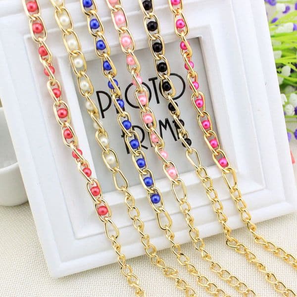 Women's spring and summer dress decorative pearl belt Joker metal hook thin waist chain multi-color optional hair generation