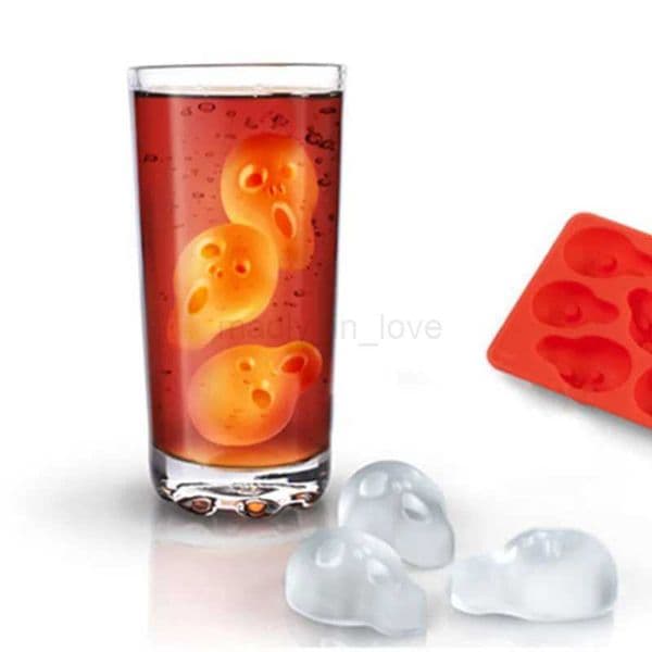 Funny Halloween Silicone Screaming Whiskey Drinking Ice Trays Ice-making Scream Ice Lattice Ice Cube Tray Mold Popsicle MakerM240719