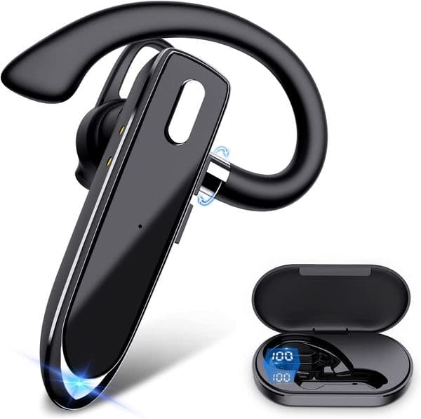 Wireless Business Headphone Single Ear With Dual Microphone Bluetooth V5.1 Noise Canceling Headset for Driver business