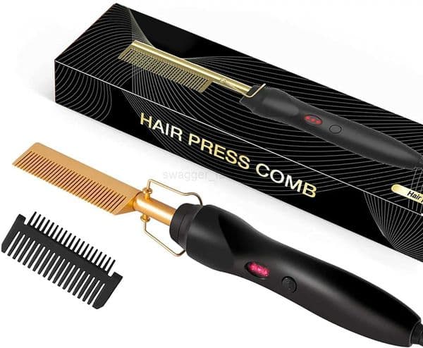 Hot Comb Hair Straightener 2 in1 Fast Heating Straightener And Curling Iron Heated Press Comb Flat Irons Styler Corrugation ToolB240719
