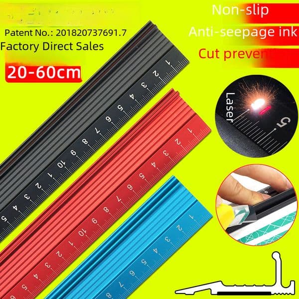 Wholesale cross-border multifunctional ruler aluminum alloy protective ruler stainless steel ruler cutting ruler steel ruler steel ruler