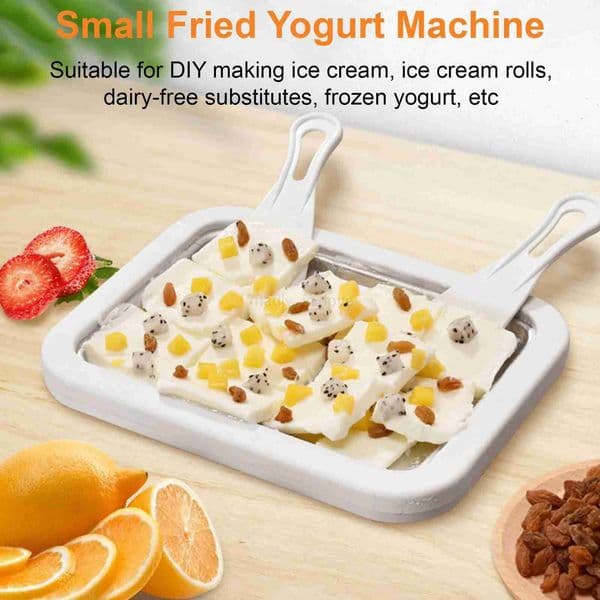 Multifunctional Ice Cream Maker Pan for Healthy Homemade-Frozen-Yogurt Ice Cream Maker Durable Cold Sweet Fried Food PlateM240719
