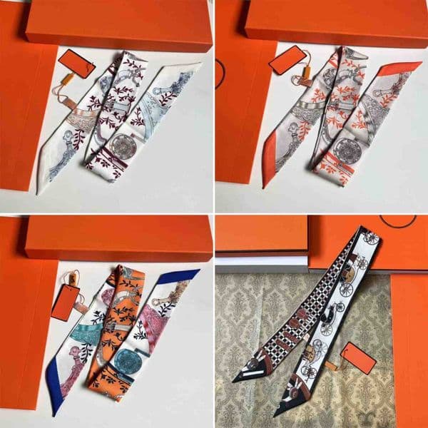 Designer Scarf Womans wrap Fashion letter horse Handbag Scarves Neckties Hair bundles Travel beach small silk scarf L260420