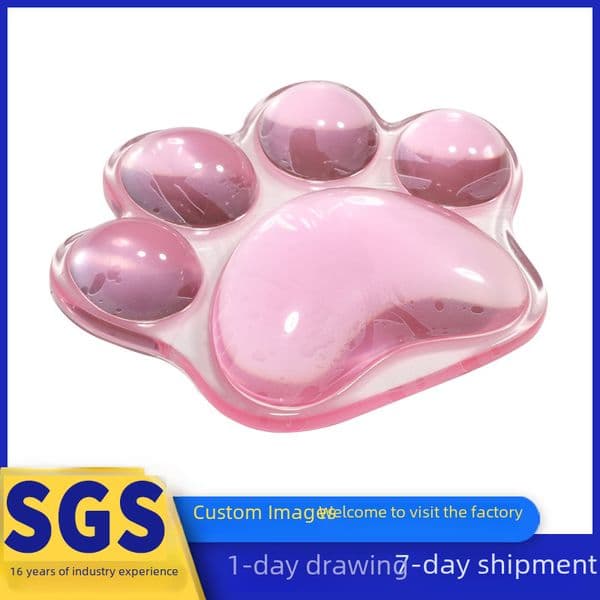 Transparent silicone mouse pad wholesale pink cute girls office wrist pad small three-dimensional non-slip cat claw hand pillow
