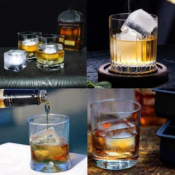 1PC 4/6/8 Grids Food Grade Silicone Ice Cube Square Mold Summer DIY Ice Cube Film Home-made Easy Release Ice Cube TrayM240719