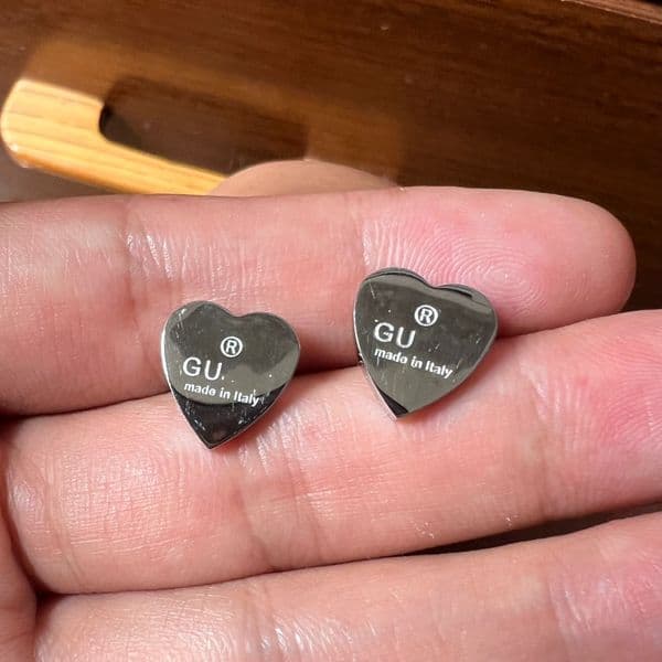 2026 new small size 12mm12mm high mirror girls original designer flat heart g stud titanium steel 18k gold silver rose women love ene earrings weddin